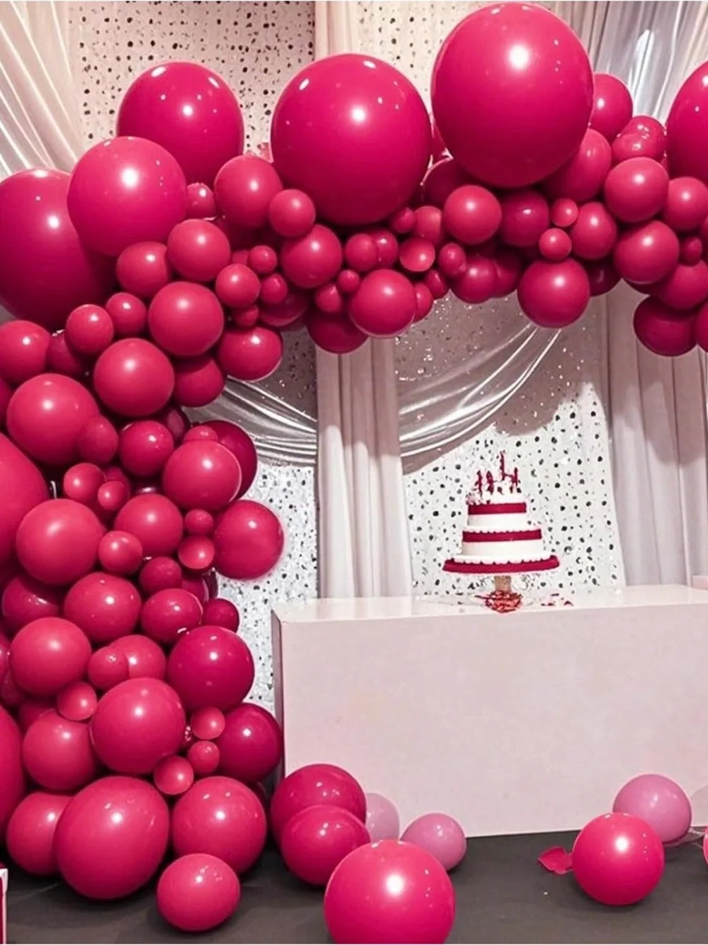 Vibrant Fuchsia Balloon Garland for Party Decorations 100PK